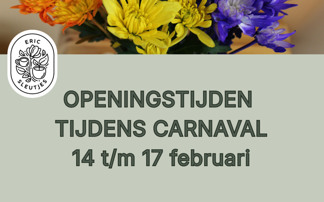 Aangepaste openingstijden Carnaval